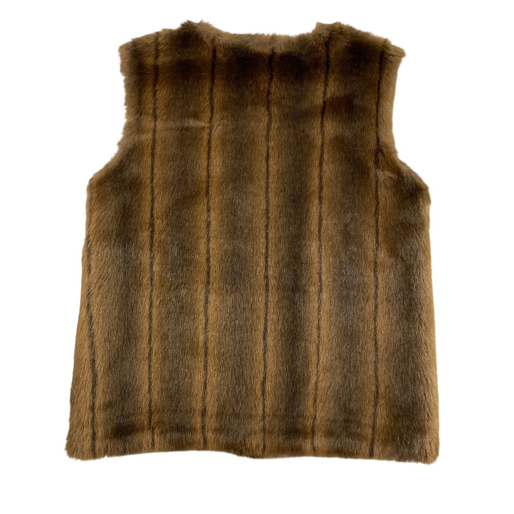 Denim & Co Reversible Vest Women Medium Denim Brown Faux Fur Indie Layering - Picture 4 of 11